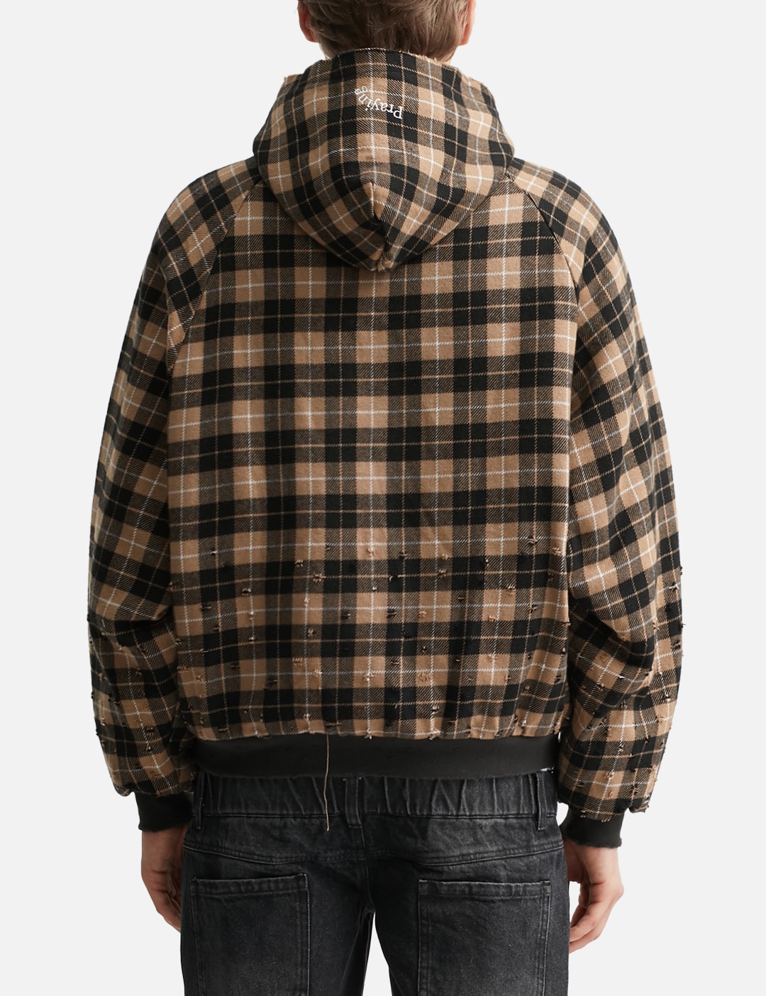 Plaid Shearling Hoodie view 13
