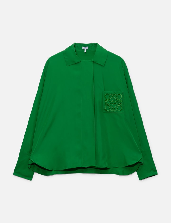 Loewe Pocket Anagram Shirt In Green