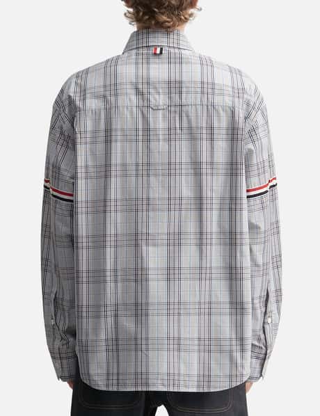 Plaid Check Poplin Armband Oversized Shirt view 12
