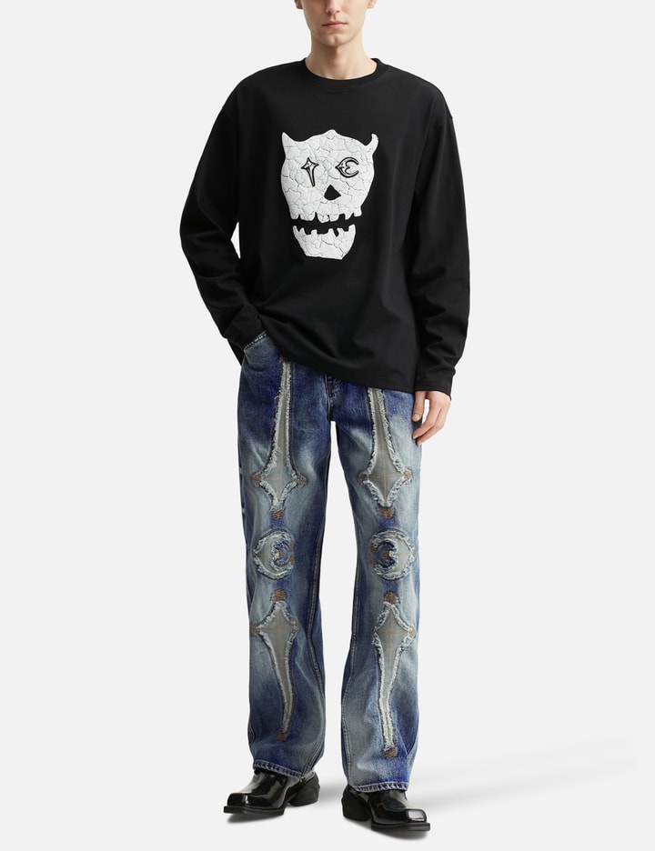 TC Bone Leather Denim Pants Placeholder Image