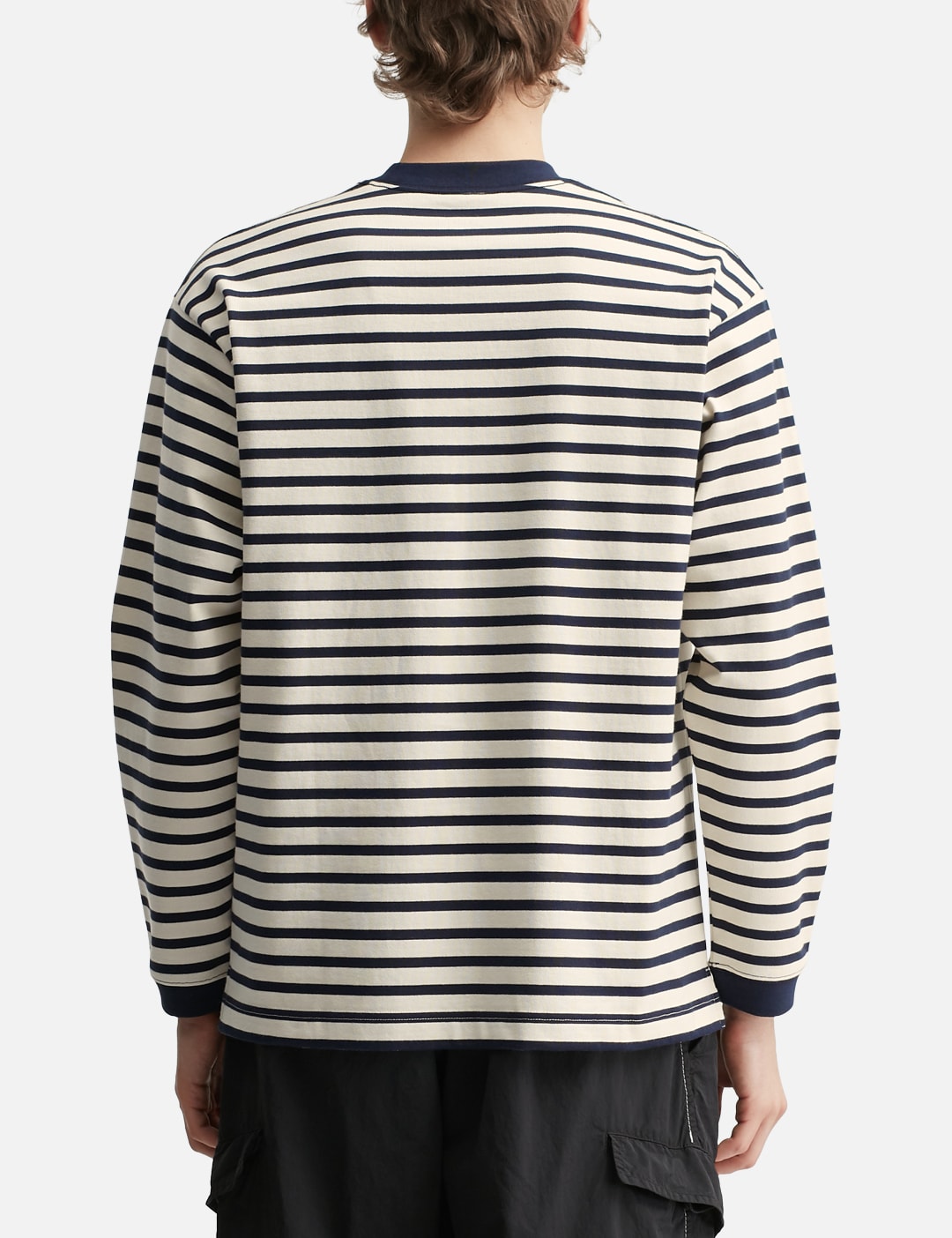 Stripe Pocket Long Sleeves T-Shirt view 19