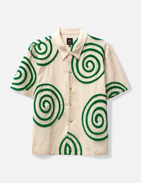Brain Dead SWIRLS SHORT SLEEVE BUTTON UP