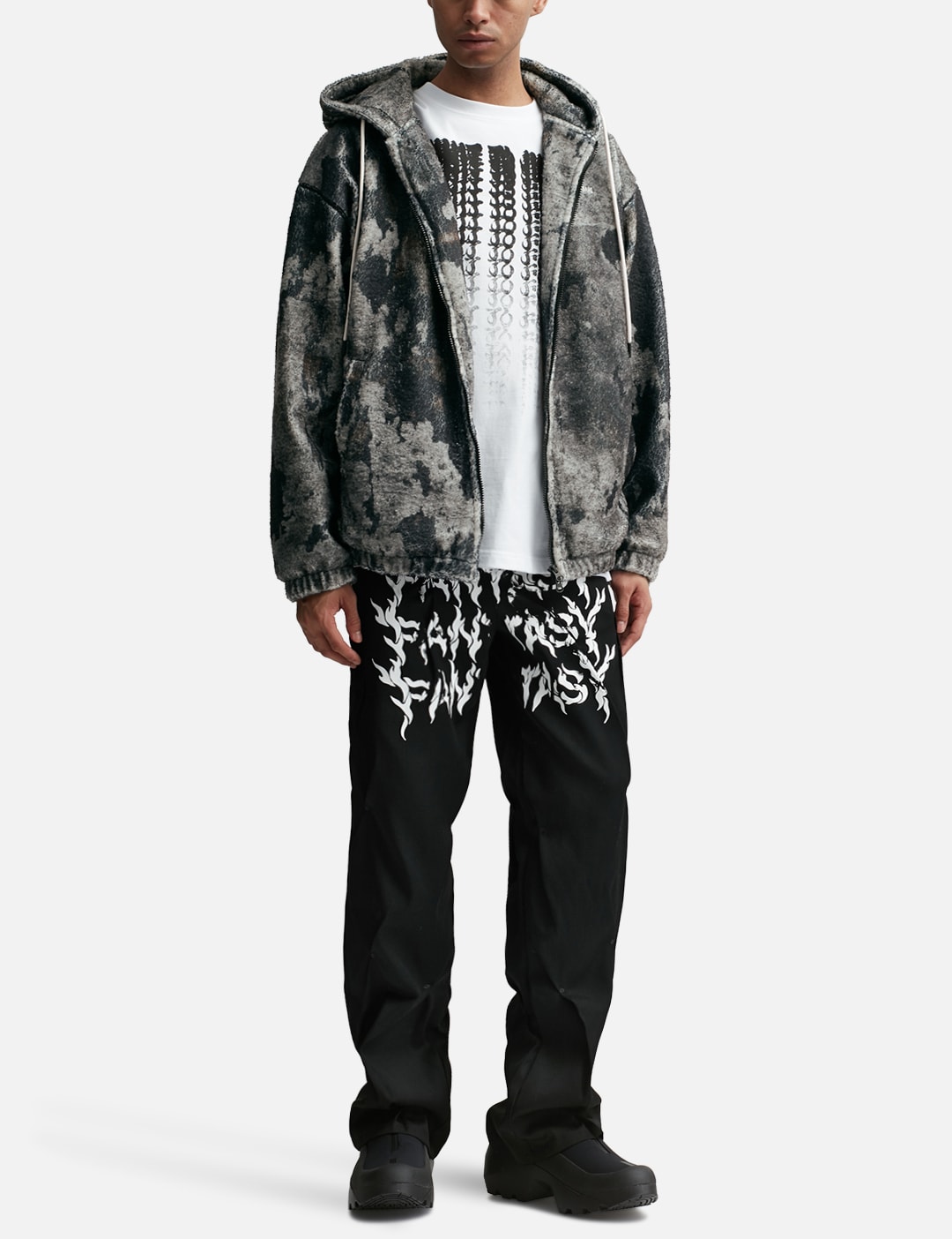 BURN PRINT ZIP-UP FLEECE HOODIE view 15
