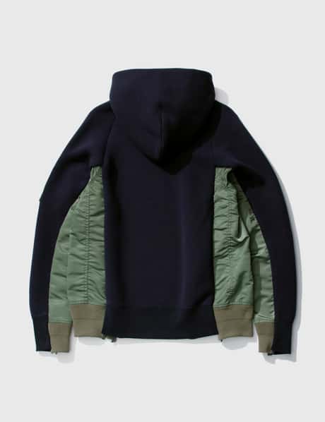 Sacai - スポンジ スウェットMA-1 パーカー | HBX - ハイプビースト 