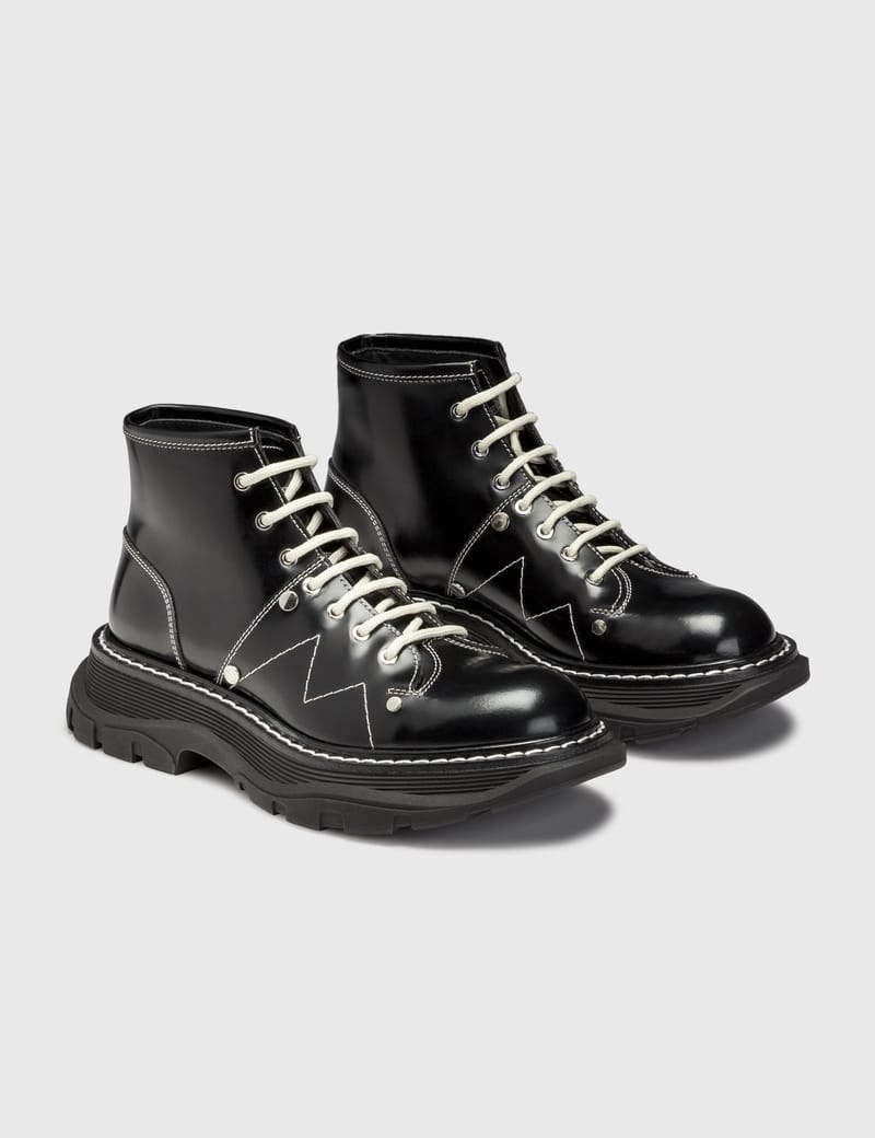 alexander mcqueen lace up boots