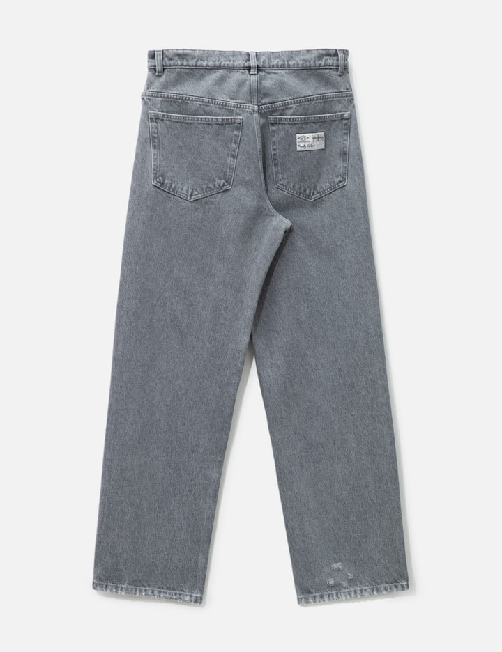 Shop Umbro Slam Jam X  Lasered Logo Jeans In Grey