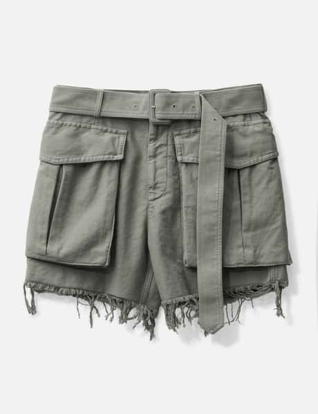 Dries Van Noten Belted cotton shorts