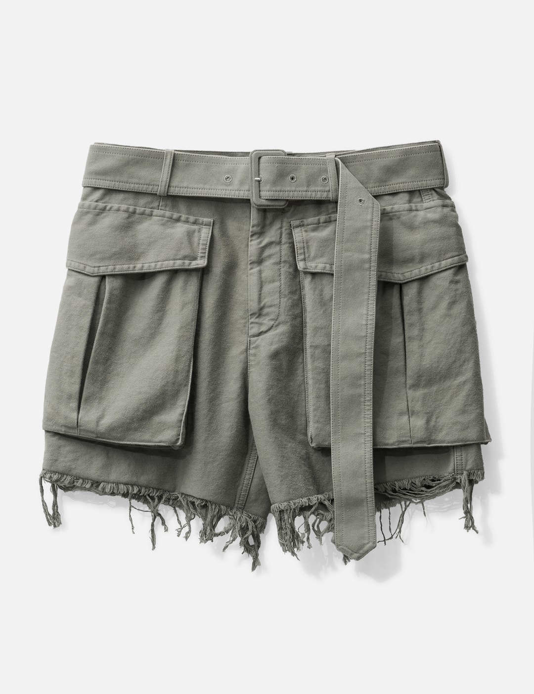 Belted Cotton Shorts
