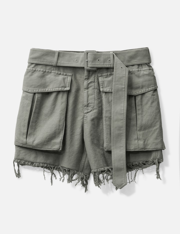 Belted cotton shorts Placeholder Image