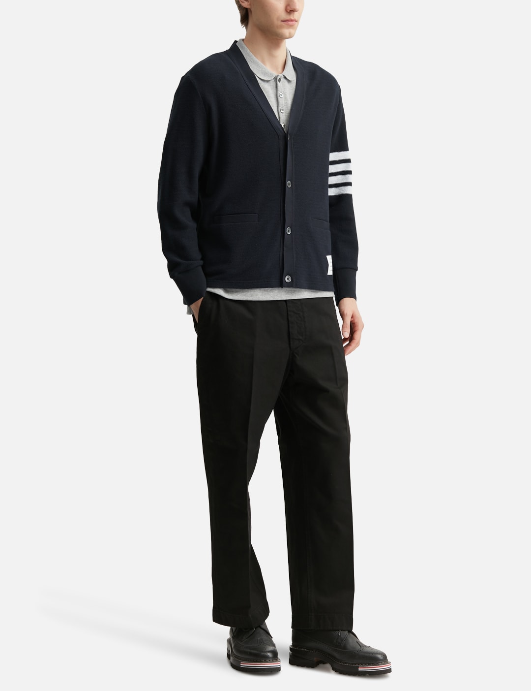 Textured Pique 4-Bar Cardigan view 15