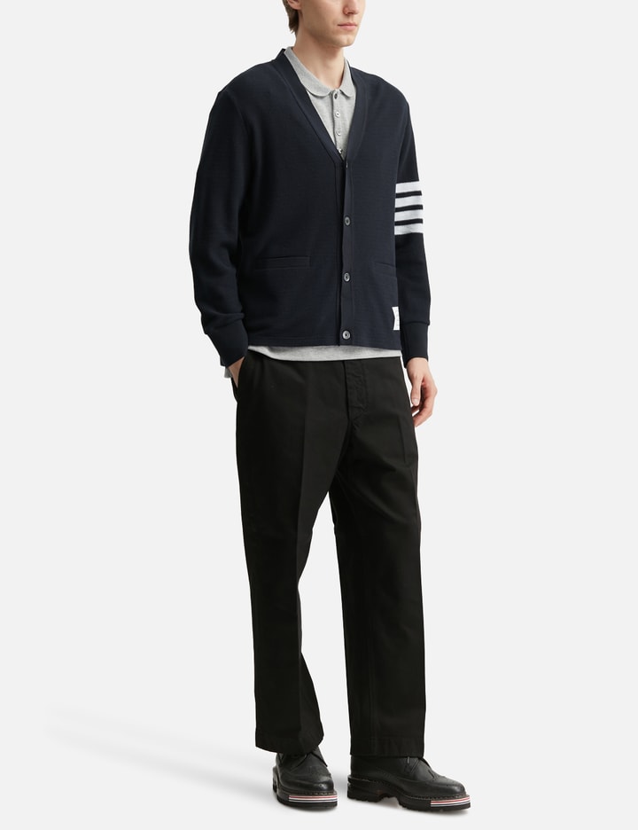 Thom Browne Textured Pique 4-Bar Cardigan