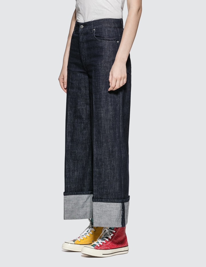 Turn Up Cuff Straight Leg Jeans Placeholder Image