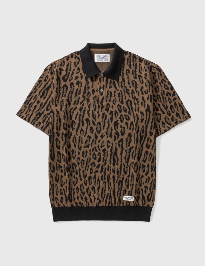 Leopard Knit Polo Shirt Placeholder Image