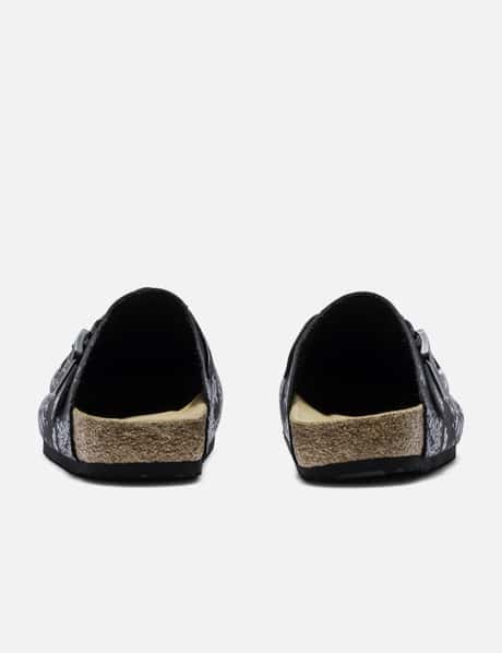 Black Suede Paisley Clogs view 9