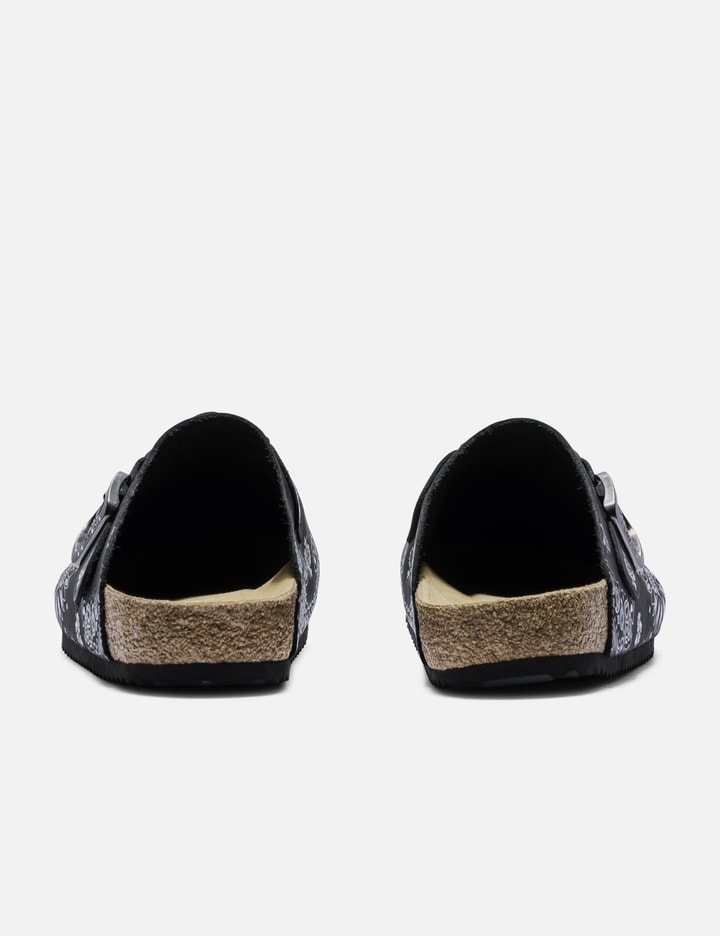 Black Suede Paisley Clogs view 3