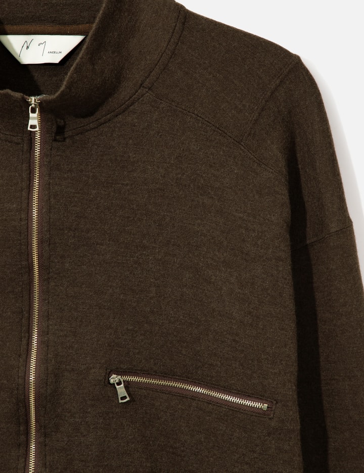 ANCELLM Shrink Wool Zip Up Stand Blouson