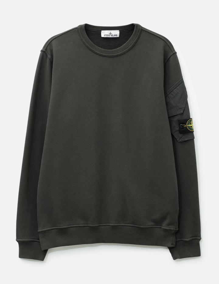 Stone Island Brushed Organic Cotton Fleece Crewneck Sweatshirt