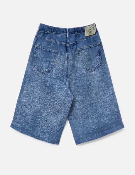 Knit Denim Baggy Shorts view 8