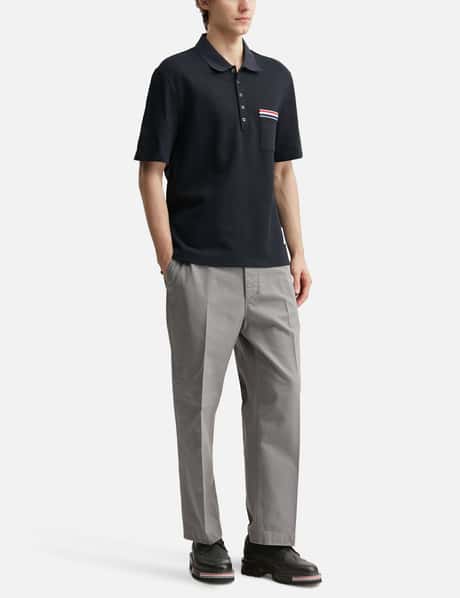 Textured Cotton Linen Rwb Embroidery Polo view 14
