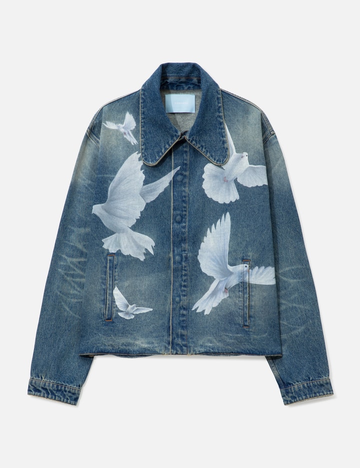 3paradis Freedom Doves Relaxed Fit Denim Jacket