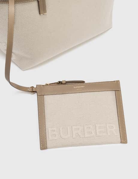 Burberry Logo-embossed Leather Tote Bag in Brown for Men