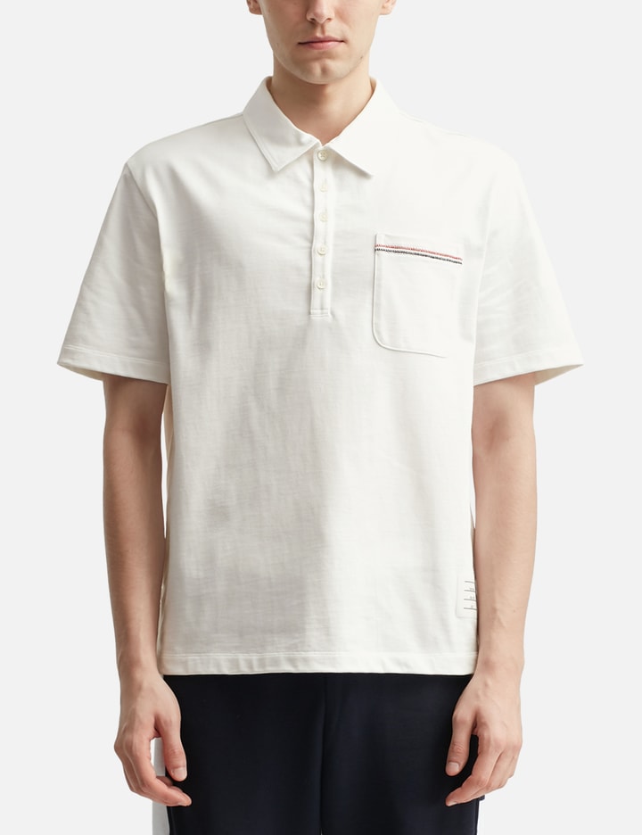 Thom Browne Embroidered Rwb Pocket Polo In White