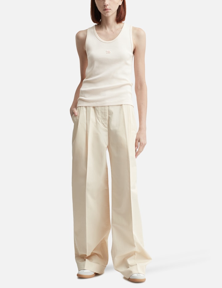 Maison Kitsuné Baby Fox Ribbed Tank Top In White