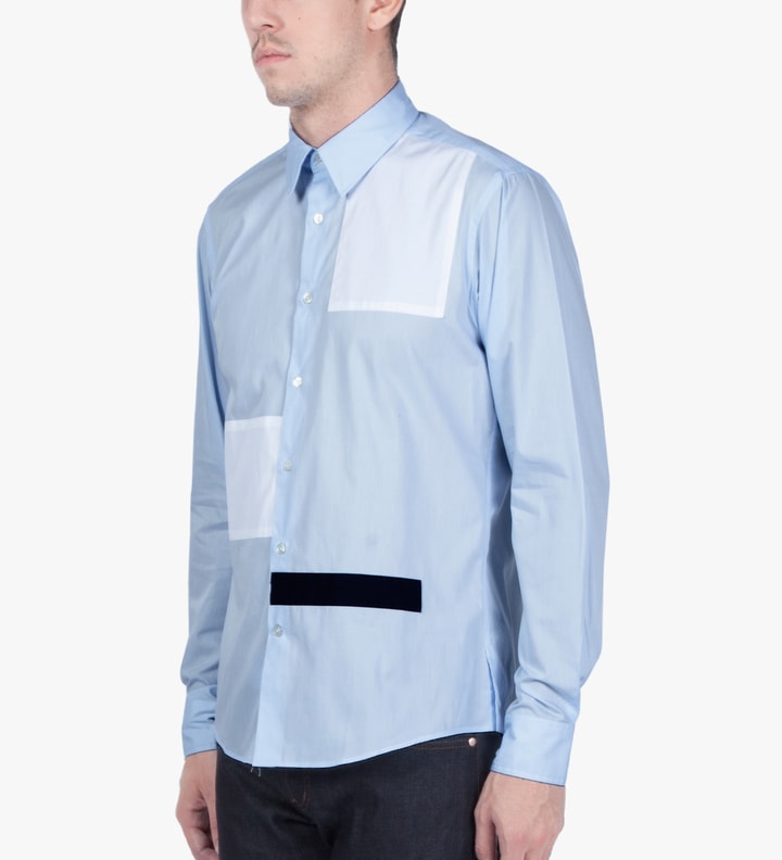 Pale Blue/White/Navy Stanway Soft Collar Shirt Placeholder Image