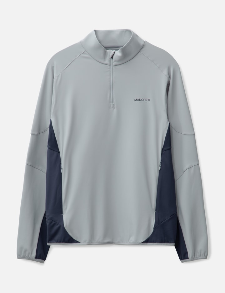 Manors Golf Quarter Zip Tech Mid-layer In Gray