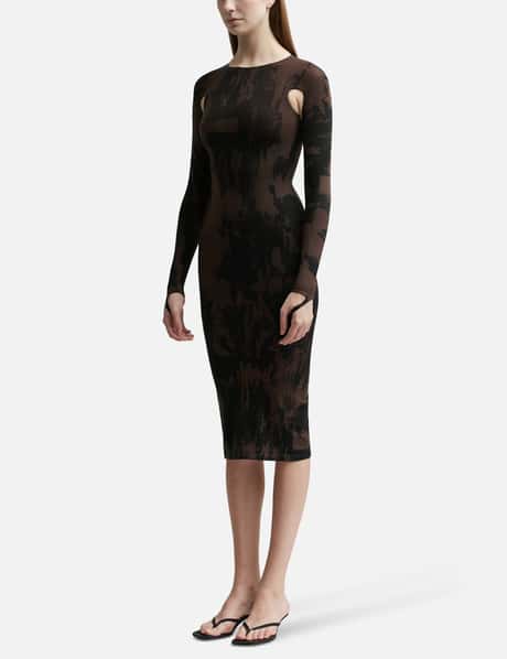 CUT-OUT PRINTED SCULPTING DRESS view 7