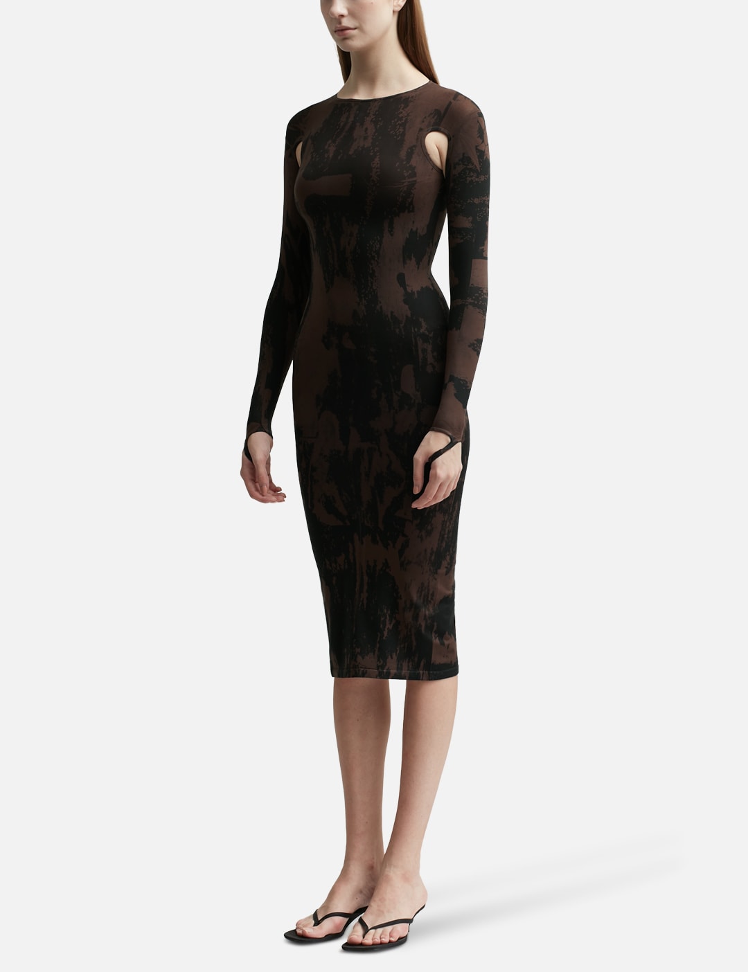 CUT-OUT PRINTED SCULPTING DRESS view 8