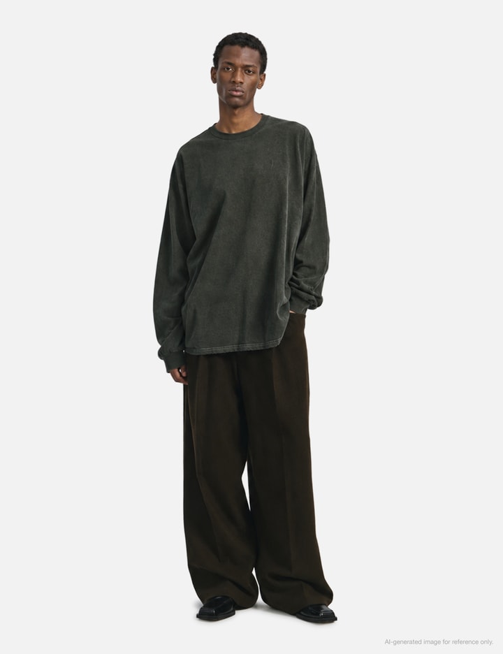ANCELLM Embroidery Dyed Long Sleeves T-Shirt