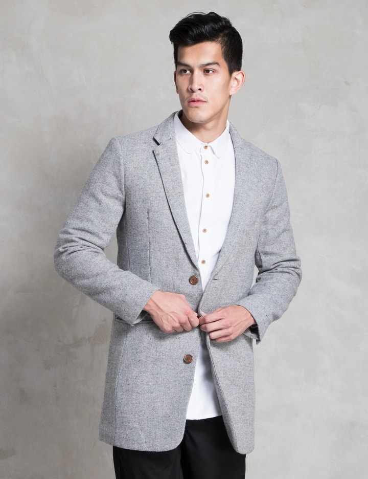 Light Grey Woolen Overcoat Placeholder Image