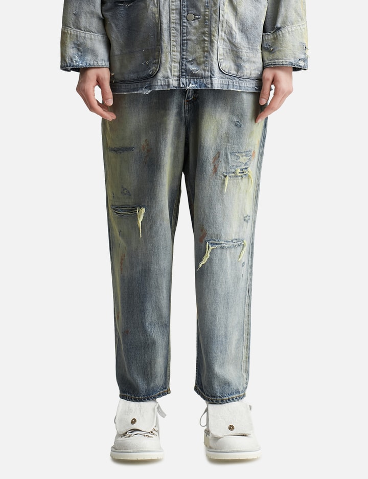 Ancellm Remake Selvedge Tapered 5p Denim Pants In Blue