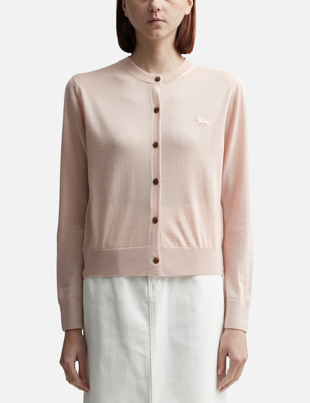 Maison Kitsuné - Baby Fox Patch Regular Cardigan | HBX - Globally 