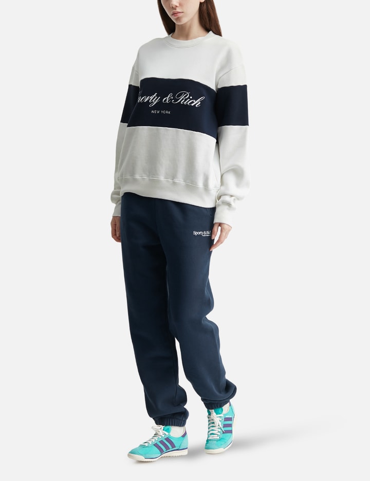 Sporty & Rich Signature Logo Block Crewneck