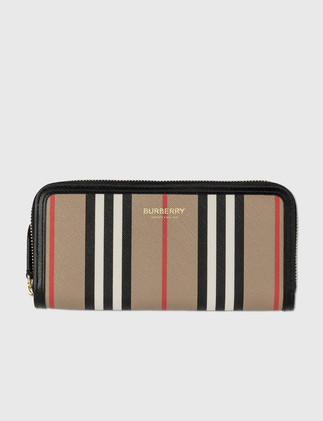 Burberry - Icon Stripe E-canvas and Leather Ziparound Wallet | HBX -  Globally Curated Fashion and Lifestyle by Hypebeast