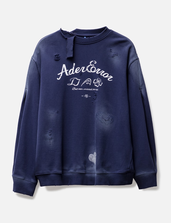 Ader Error Unbalanced Sweatshirt In Blue