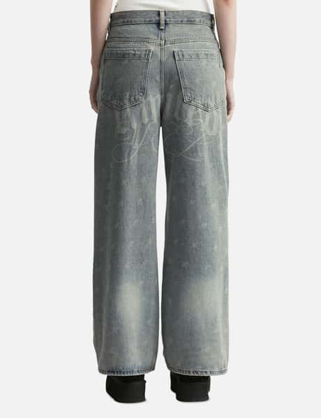 Logo Print Paneled Pants Blue view 9