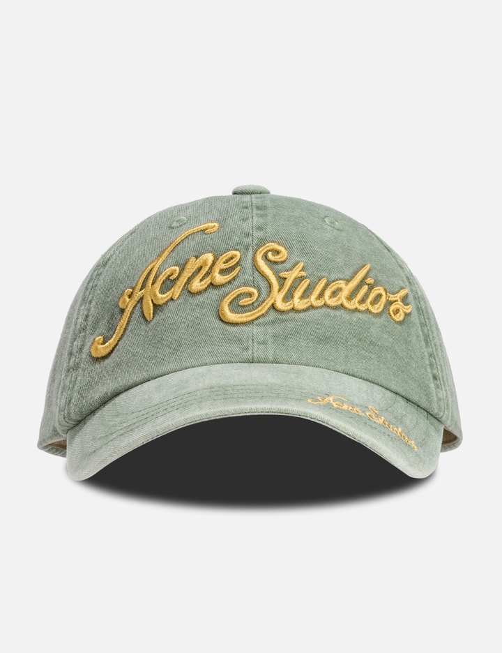 Shop Acne Studios Logo Cap In Green