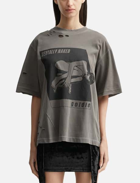 GOLDIE Naked Distressed Washed T-Shirt