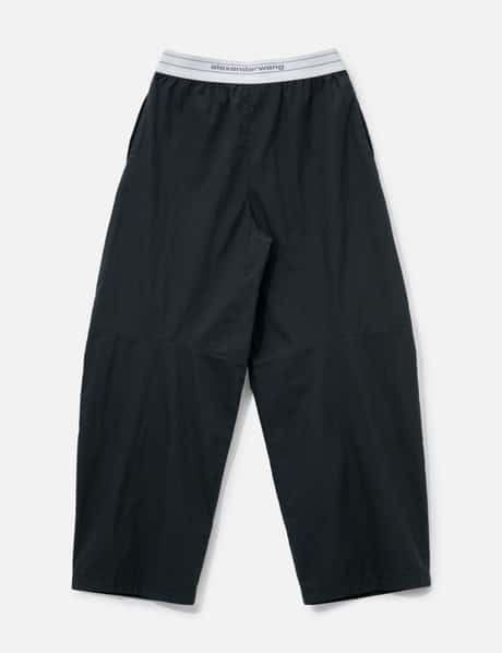Mid-Rise Pleated Wide-Leg Pant With Logo Elastic Waist view 8