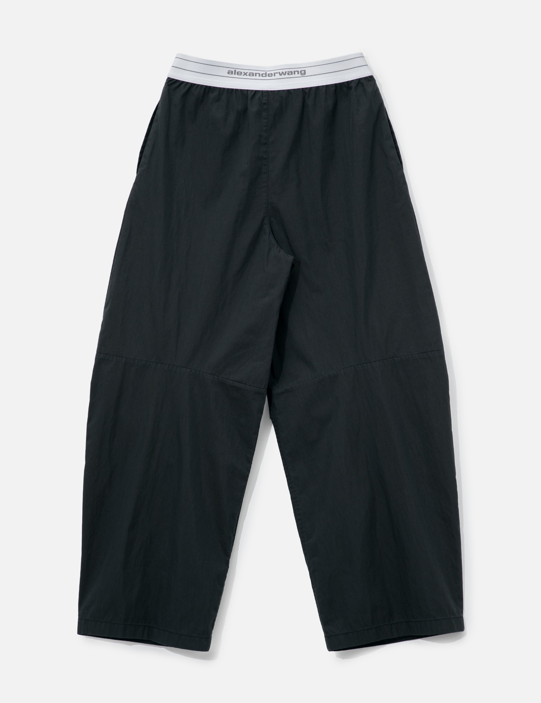 Mid-Rise Pleated Wide-Leg Pant With Logo Elastic Waist view 17