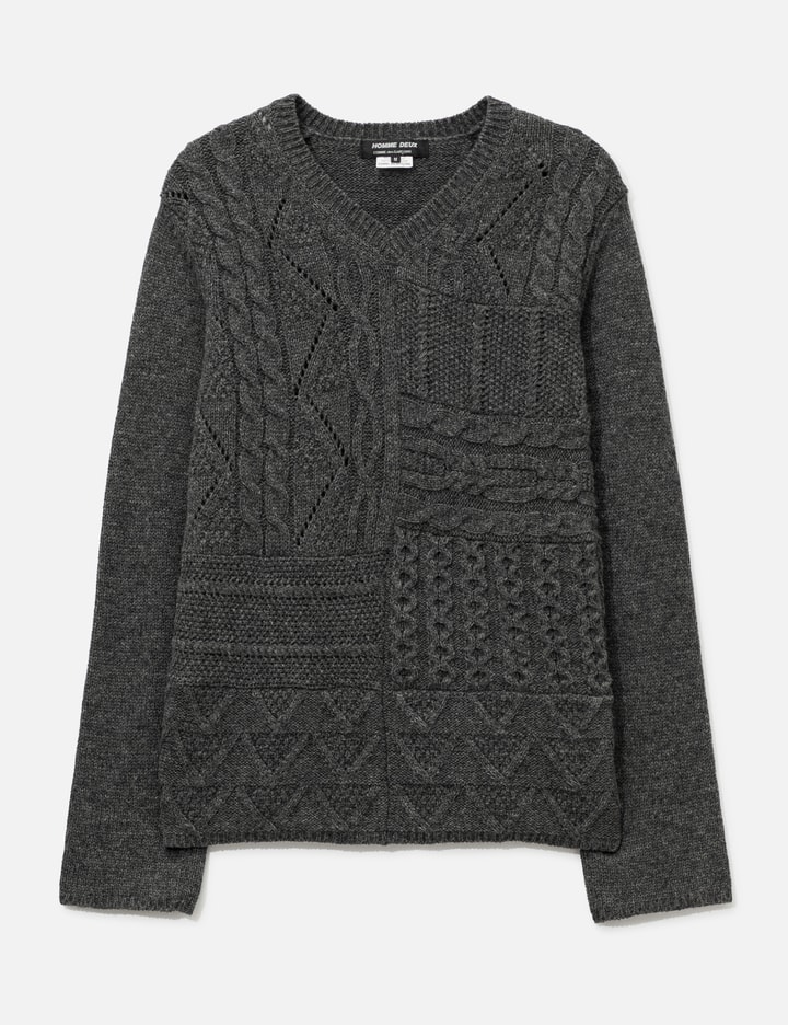 Comme des Garçons Cable V Neck Knit