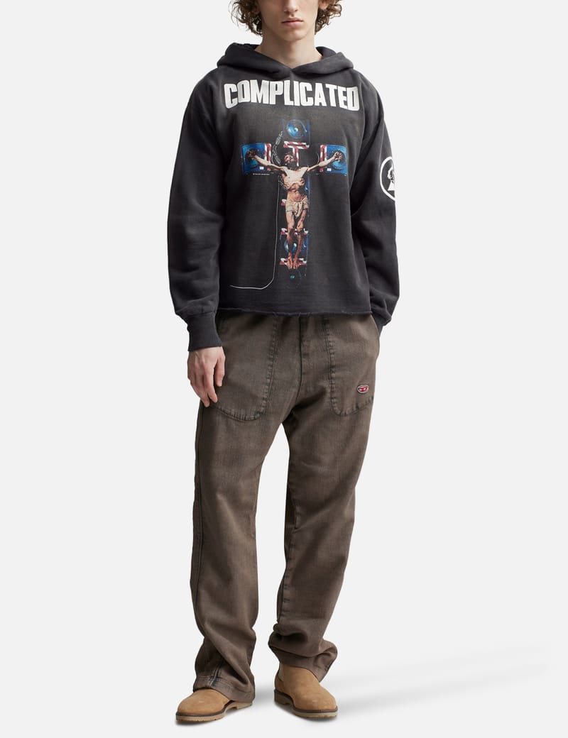 Saint Michael - COMPLICATED JESUS ON MONITOR CROSS HOODIE | HBX 