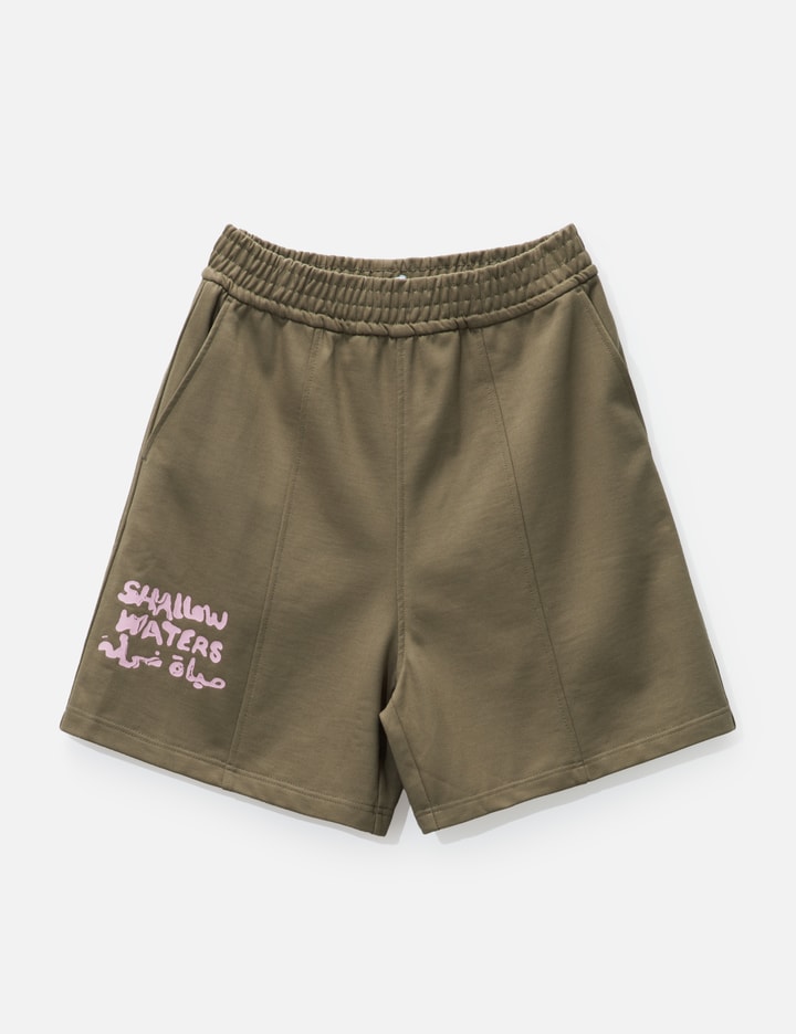 Adish Cotton Shallow Waters Shorts In Green