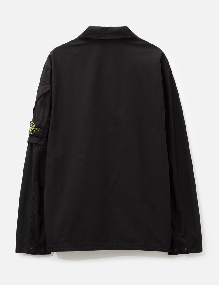 Stone Island Canvas Weave Arm Pocket Zip-Up Shirt