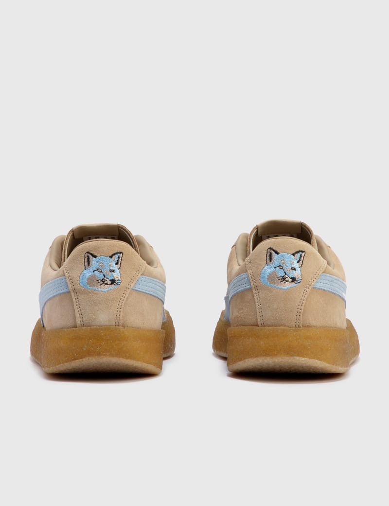 メゾン キツネ×プーマ スウェード クレープ ベージュ メンズ 26cm コラボ MAISON KITSUNE メゾンキツネ 381270-01 × PUMA プーマ SUEDE CREPE KITSUNE スエード クレープ  キツネ スニーカー ベージュ系 26.5cm中古