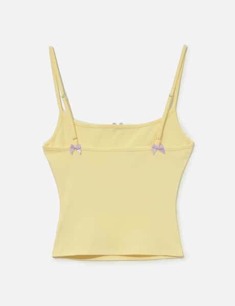 Yellow Print Strap Tank Top view 8