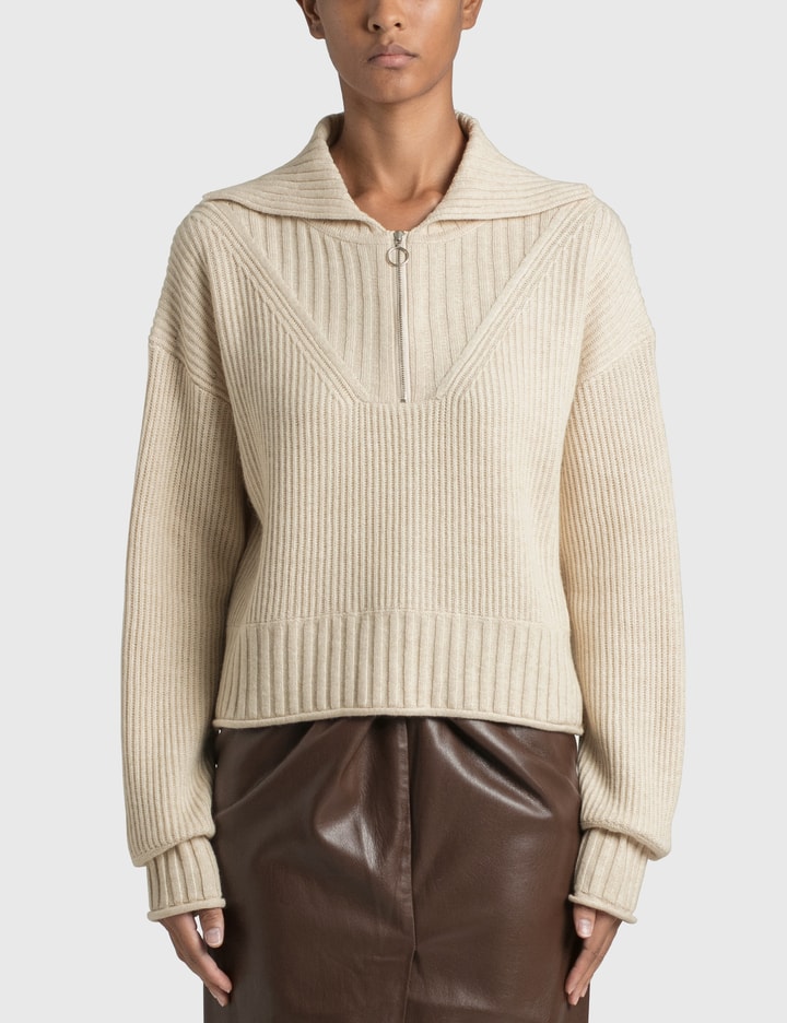 Jia Wool Cashmere Blend Cropped Polo Placeholder Image